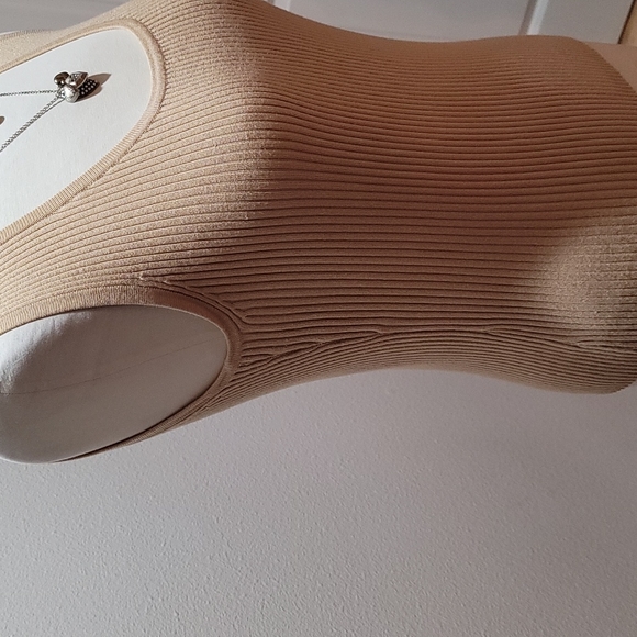 Vintage Brown Large Scoop Neck Sweater Vest Classic Casual Minimalist Streetwear - Picture 6 of 12